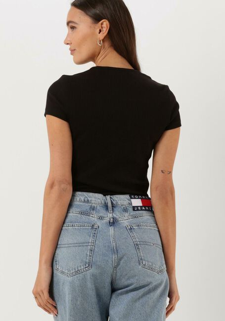 Schwarze TOMMY JEANS T-shirt TJW BBY ESSENTIAL RIB SS - large