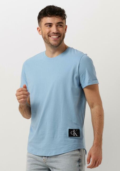 Hellblau CALVIN KLEIN T-shirt BADGE TURN UP SLEEVE - large