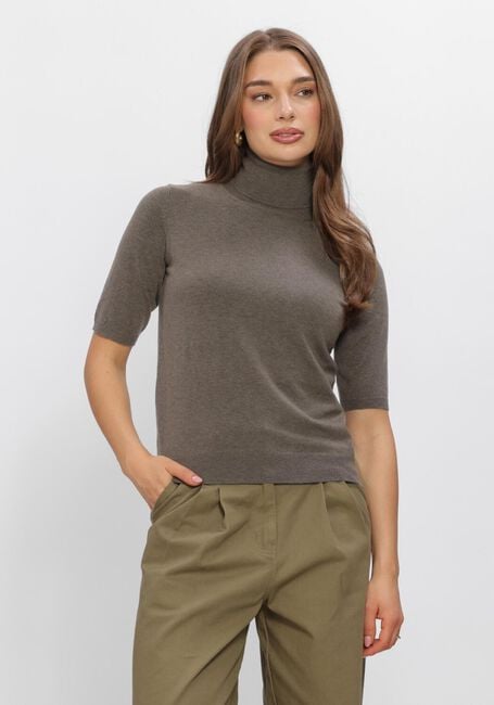 Taupe BOII STUDIOS Top AKSA T-NECK KNIT - large