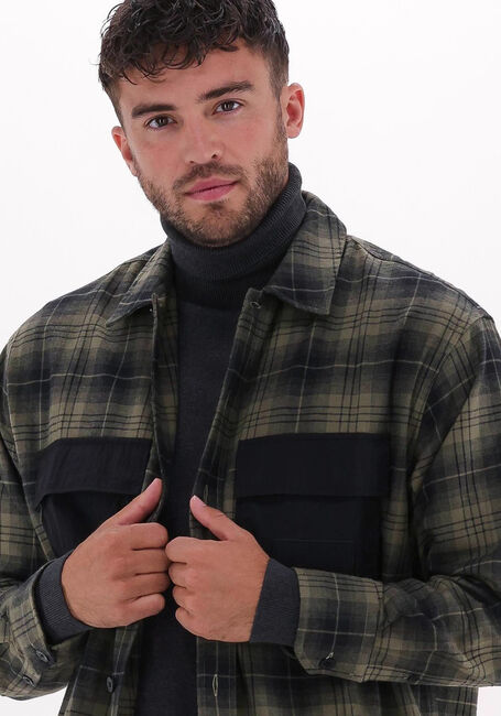 Grüne CALVIN KLEIN Overshirt CONTRAST POCKET CHECK OVERSHIRT - large