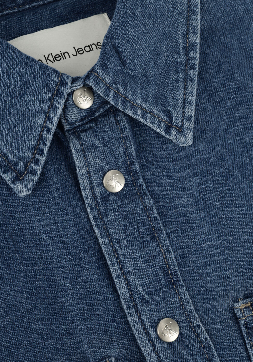 Blaue CALVIN KLEIN Jeansjacke RELAXED LINEAR DENIM SHIRT - large