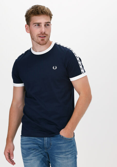 Dunkelblau FRED PERRY T-shirt TAPED RINGER T-SHIRT - large