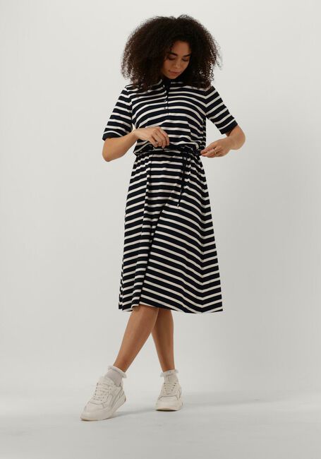 Blaue TOMMY HILFIGER Midikleid RLX F+F STRIPE POLO RS 1/2SLV - large