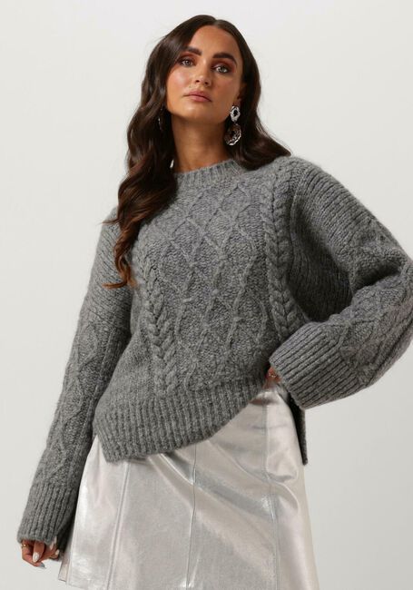 Graue SECOND FEMALE Pullover DIA KNIT O-NECK - large