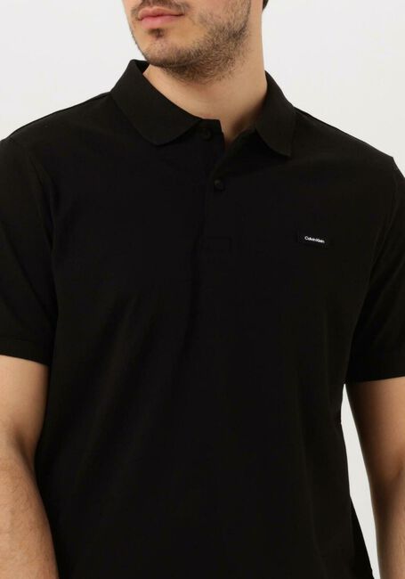Schwarze CALVIN KLEIN Polo-Shirt STRETCH PIQUE SLIM BUTTON POLO - large
