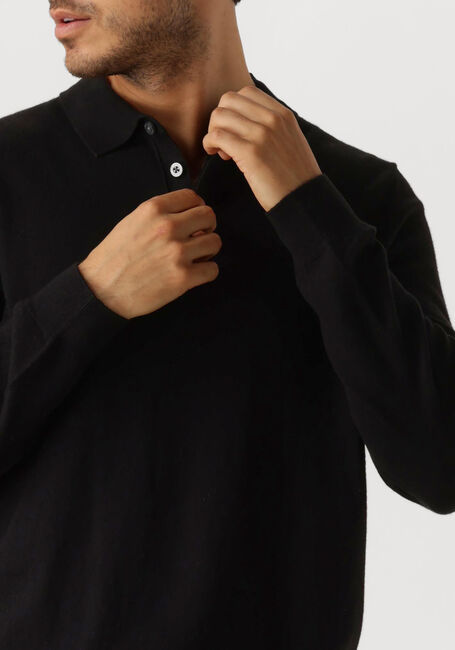 Schwarze LYLE & SCOTT Pullover COTTON MERINO LONG SLEEVE KNITTED POLO - large