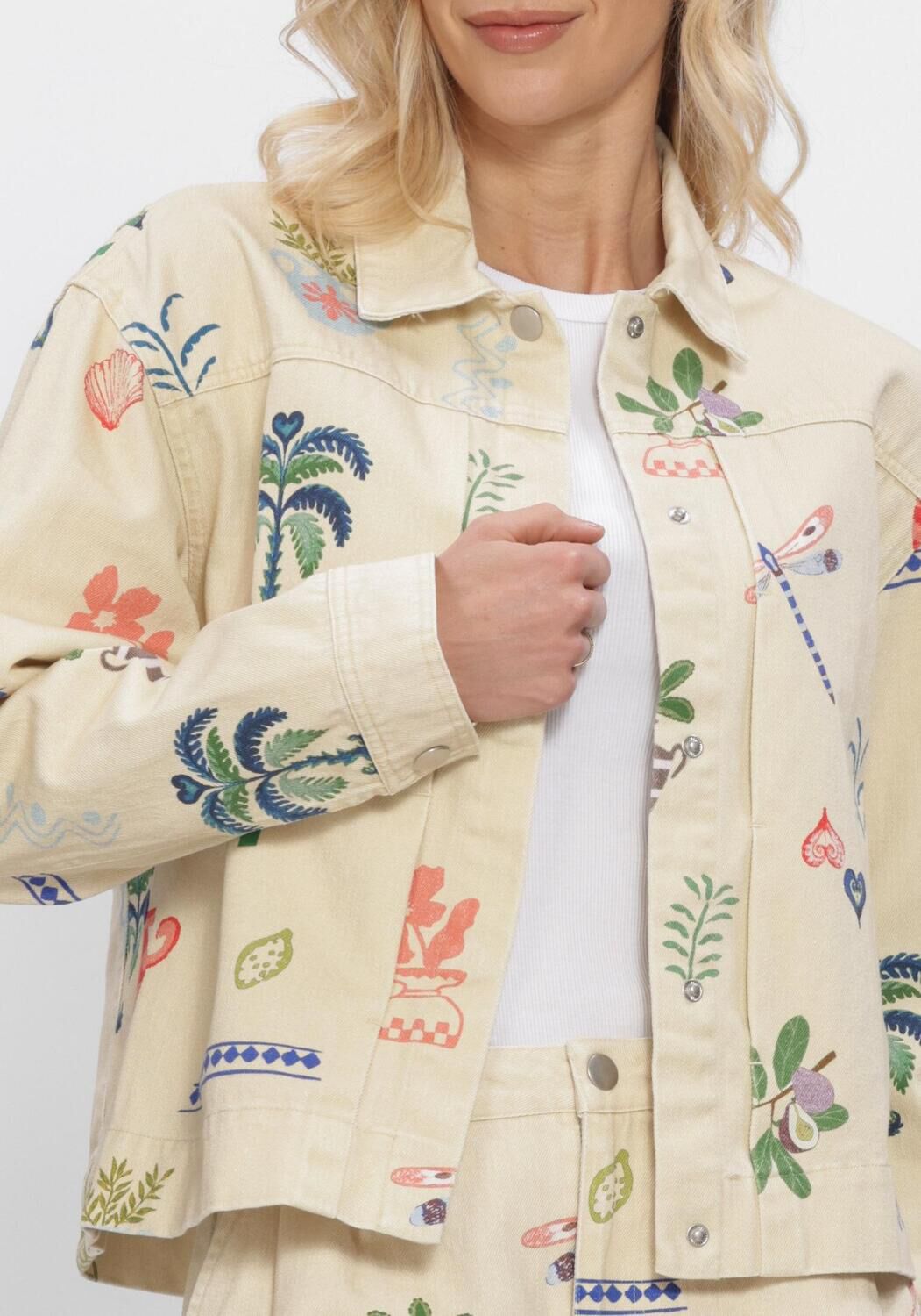 Beige OBJECT Jacken OBJALLY L/S LO PRINTED JACKET - large