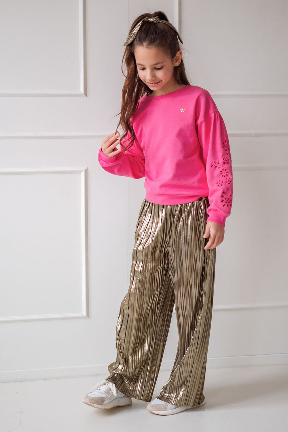 Metallisch LIKE FLO Hose FENNA FLO PLISSE PANTS - large
