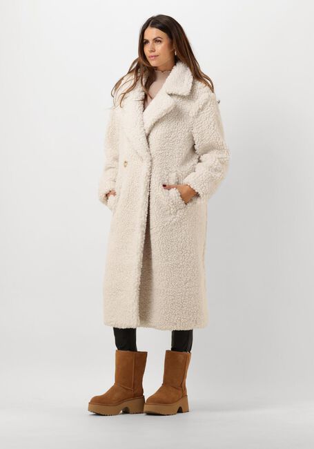 Weiße UGG Teddy-Jacke GERTRUDE LONG TEDDY COAT - large
