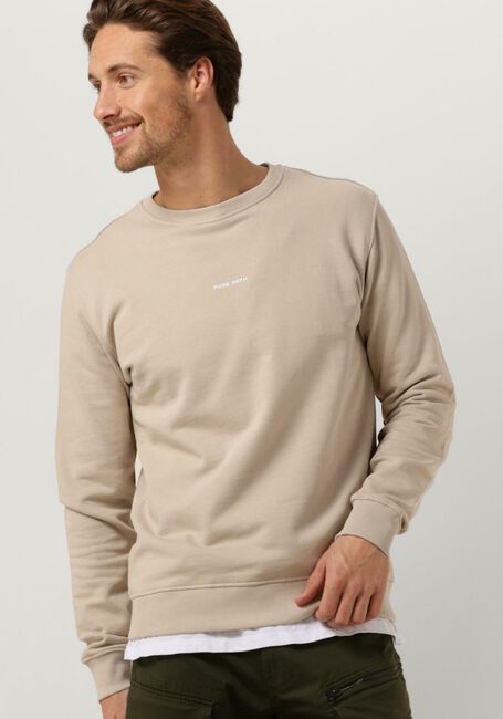 Sand PURE PATH Pullover CREWNECK WITH FNT AND BACK PRINT - large