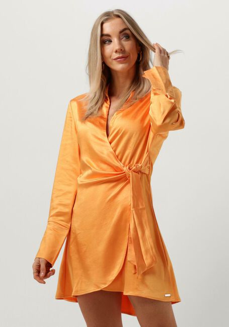 Orangene COLOURFUL REBEL Minikleid METTE SATIN WRAP DRESS - large