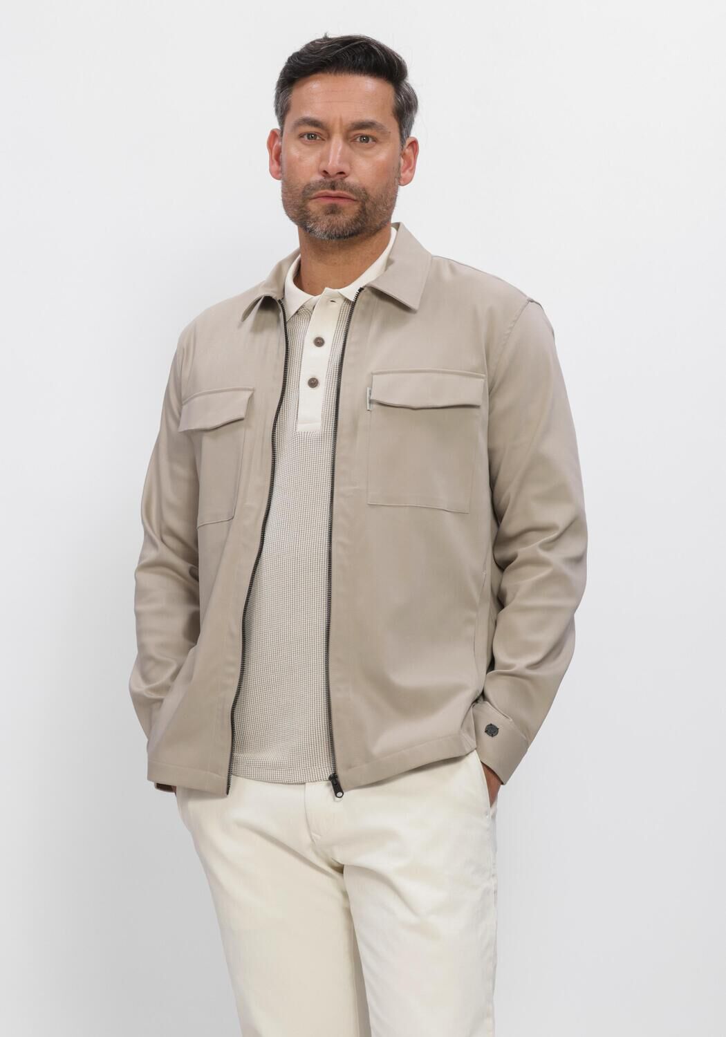 Beige CAST IRON Overshirts CF SMART SHIRTJACKET - large
