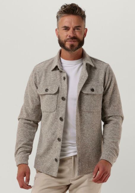 Beige PROFUOMO Overshirt OVERSHIRT HERRINGBONE - large