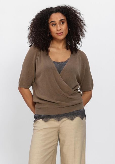 Braune ANOTHER LABEL Pullover & Cardigans ALLINI KNITTED PULL S/S/ - large