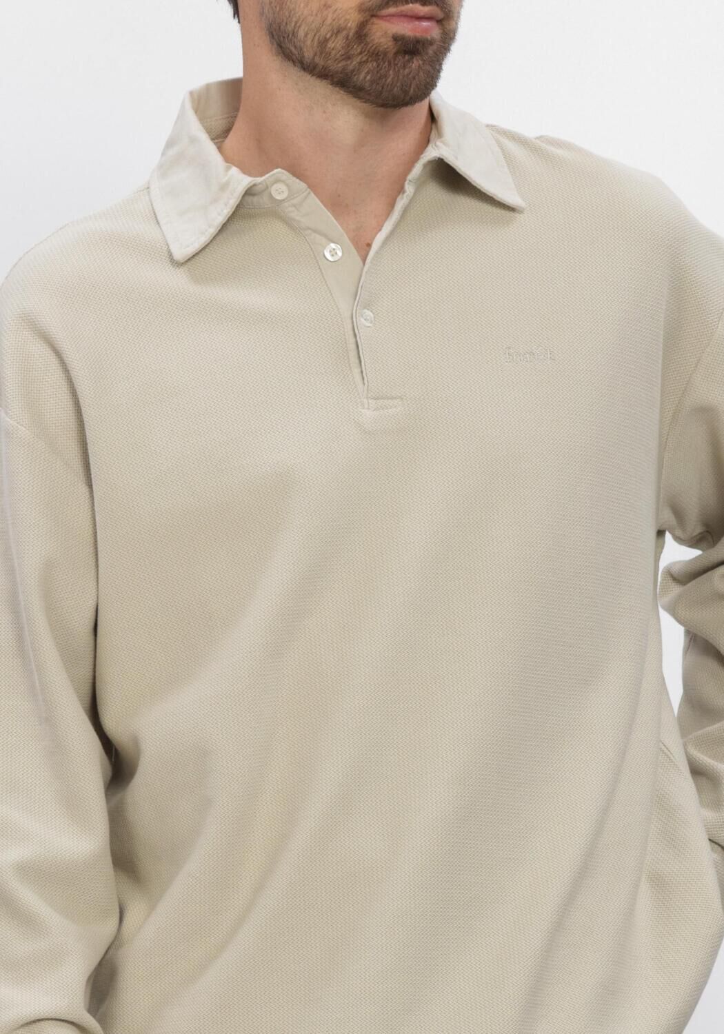 Beige FOR&Eacute;T Polo-Shirt HERB TEXTURED POLO - large