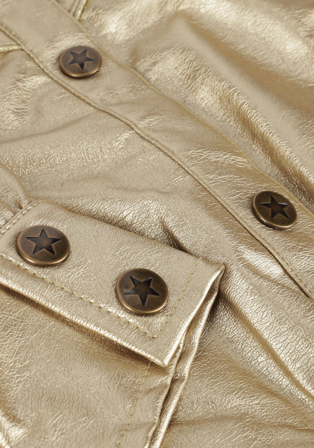 Goldfarbene LIKE FLO Lederjack IMI LEATHER PUFFY JACKET - large