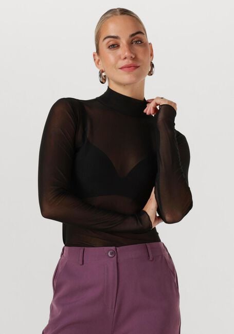Schwarze CC HEART Top EVE MESH TURTLENECK - large