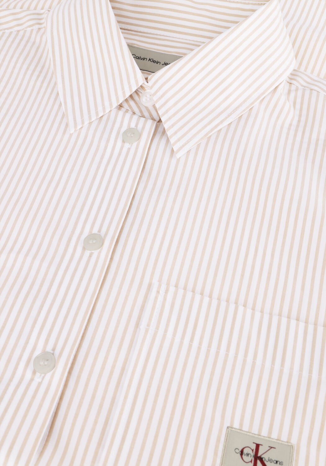 Ecru CALVIN KLEIN Blusen WOVEN LABEL RELAXED SHIRT - large