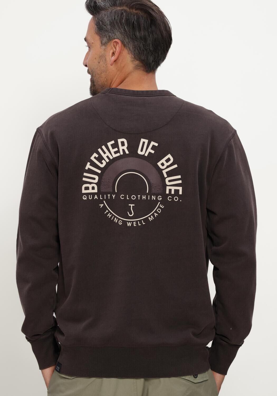 Braune BUTCHER OF BLUE Sweatshirt CIRCLE CREW - large