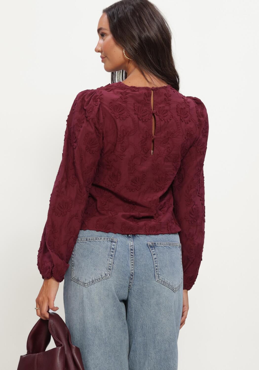 Bordeaux OBJECT Blusen OBJMYA RE L/S TOP NOOS - large