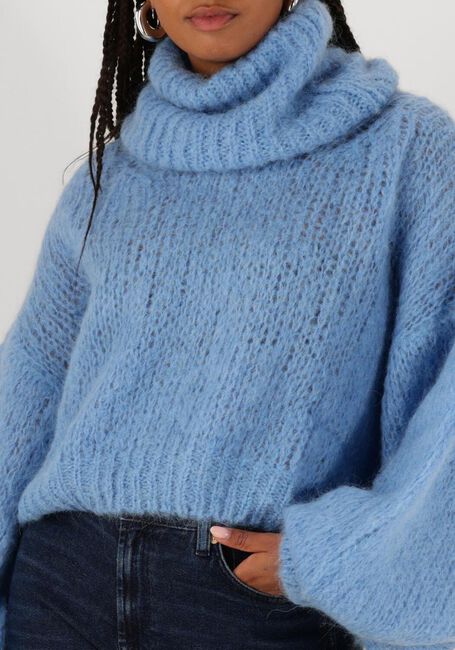 Blaue AMERICAN DREAMS Rollkragenpullover PEPPER ROLL NECK CROPPED - large