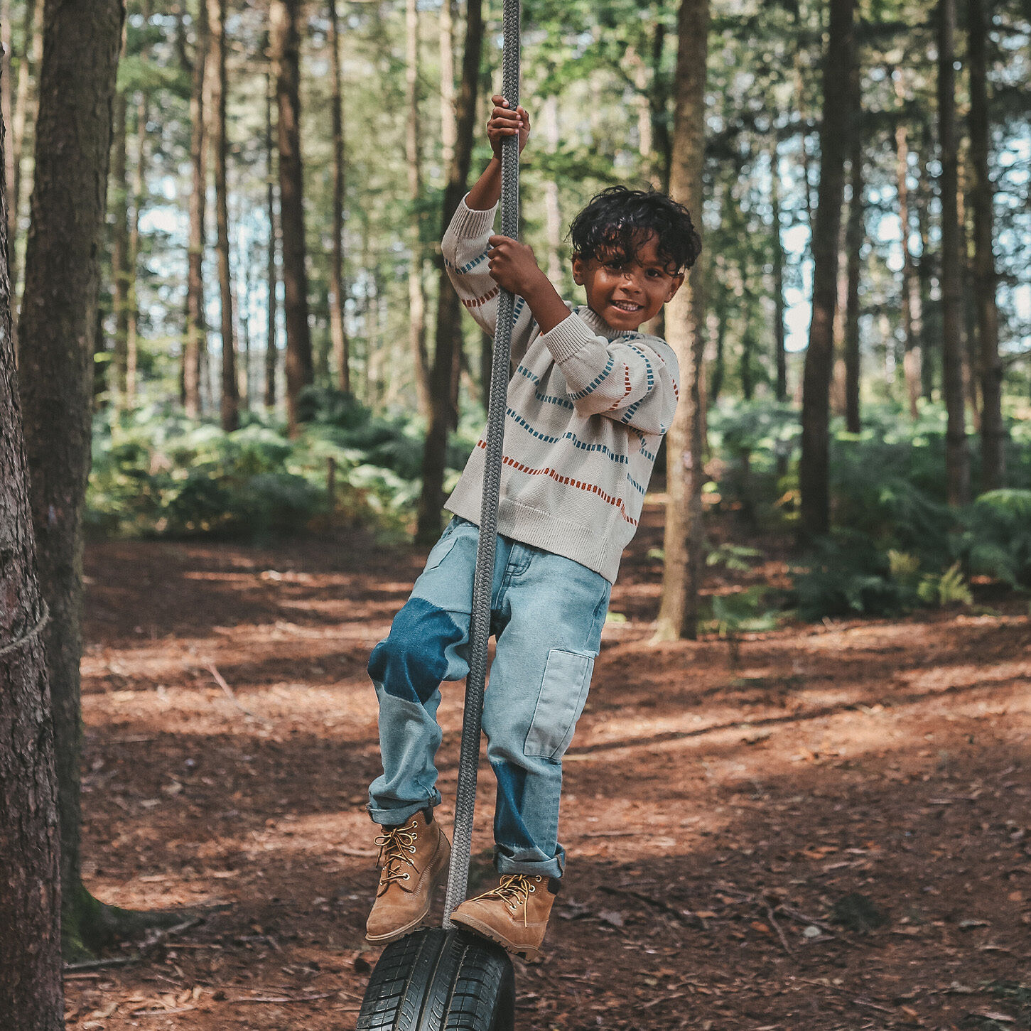 Blaue YOUR WISHES Straight leg jeans PATCHWORK JEANS - large