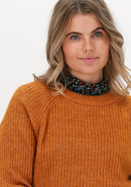 Braune SELECTED FEMME Pullover SLFSTAR LS KNIT RIB STRIP X-MA - large