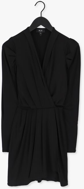 Schwarze ALIX THE LABEL Minikleid KNITTED SOLID DRESS WITH PLEATS - large