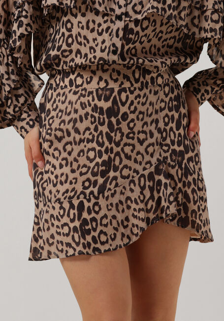 Braune ALIX THE LABEL Minirock LADIES WOVEN ANIMAL RUFFLE SKIRT - large