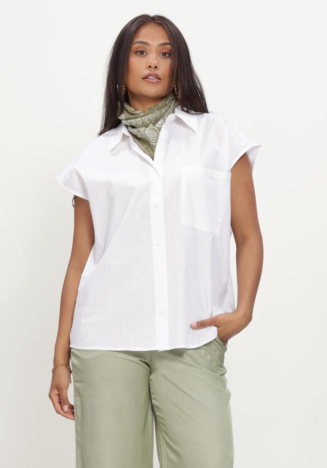 Wei&szlig;e REFINED DEPARTMENT Blusen LADIES WOVEN SLEEVELESS POPLIN BLOUSE RAFFY - large