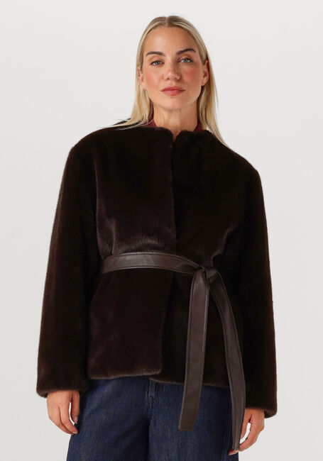 Braune VANESSA BRUNO Fake-Fur-Jack FABU BLOUSON ML - large