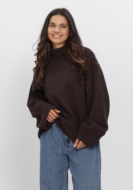 Braune SECOND FEMALE Rollkragenpullover ALPHA KNIT T-NECK - large