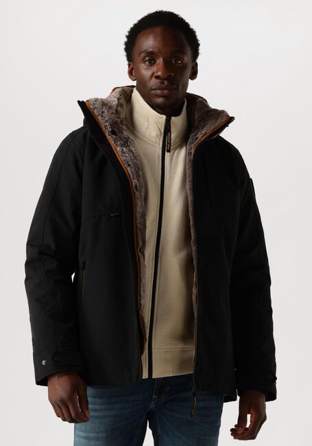 Schwarze PME LEGEND Parkas SEMI LONG JACKET SNOWPACK TRAIL RIPSTOP - large