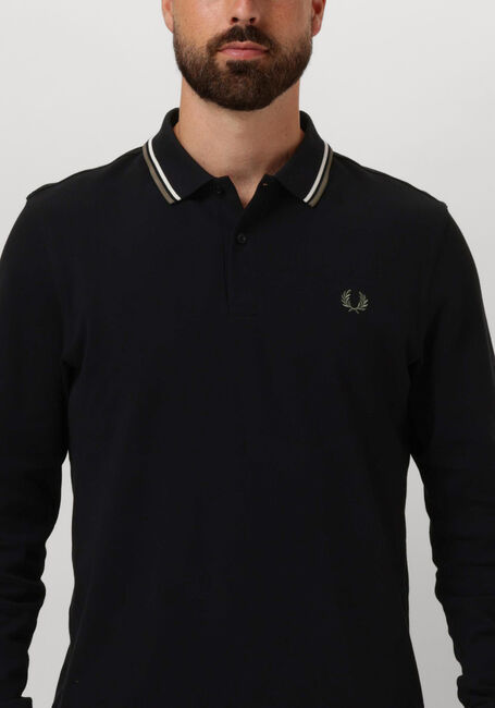 Schwarze FRED PERRY Polo-Shirt TWIN TIPPED FRED PERRY SHIRT LONG SLEEVE - large