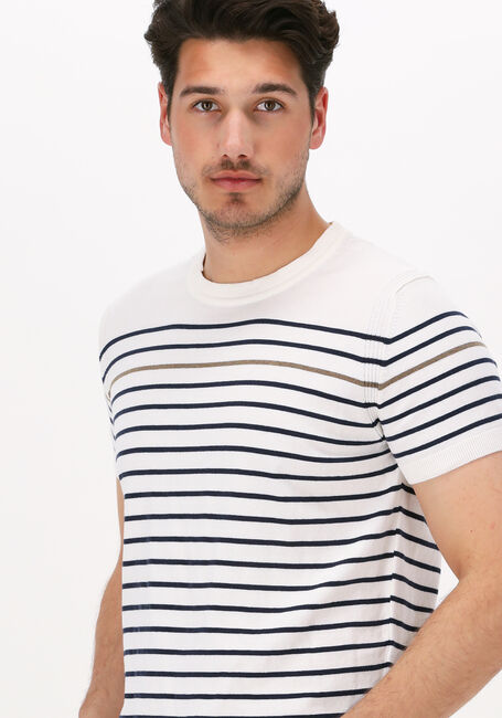 Weiße DSTREZZED T-shirt CREW S/S CONTRAST STRIPE KNIT - large