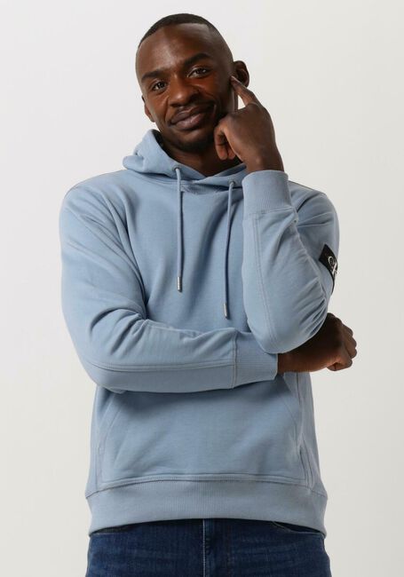 Blaue CALVIN KLEIN Sweatshirt MONOLOGO SLEEVE BADGE HOODIE - large