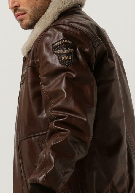 Braune PME LEGEND Lederjack BOMBER JACKET HUDSON BUFF LEATHER - large