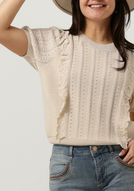 Weiße SUMMUM Pullover SHORT SLEEVE SWEATER VISCOSE POLYAMIDE KNIT - large