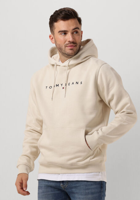 Beige TOMMY JEANS Pullover TJM REG LINEAR LOGO HOODIE EXT - large