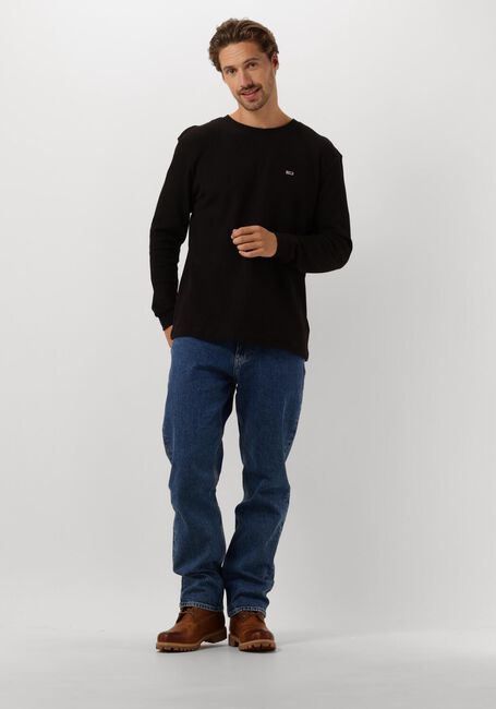 Schwarze TOMMY JEANS Pullover TJM REG WAFFLE L/S TEE - large
