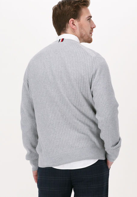Hellgrau TOMMY HILFIGER Pullover GRID STRUCTURE CREW NECK - large