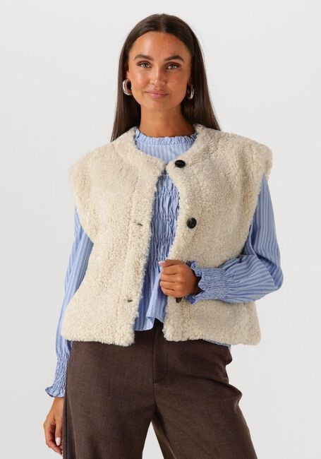 Creme ANOTHER LABEL Gilet MICHELLE JACKET S/L - large