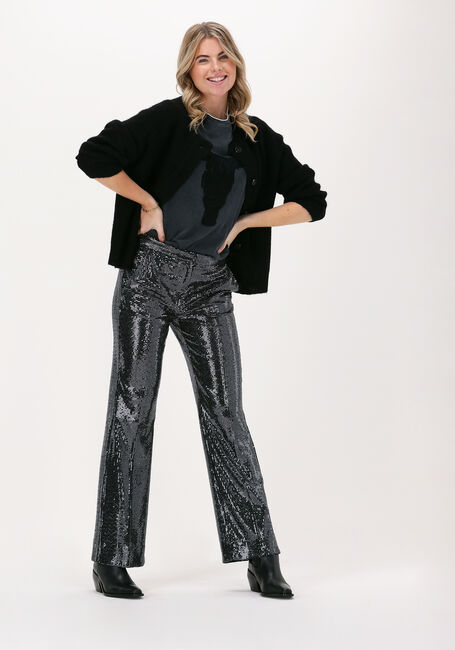 Schwarze ALIX THE LABEL T-shirt LADIES KNITTED BULL T-SHIRT - large