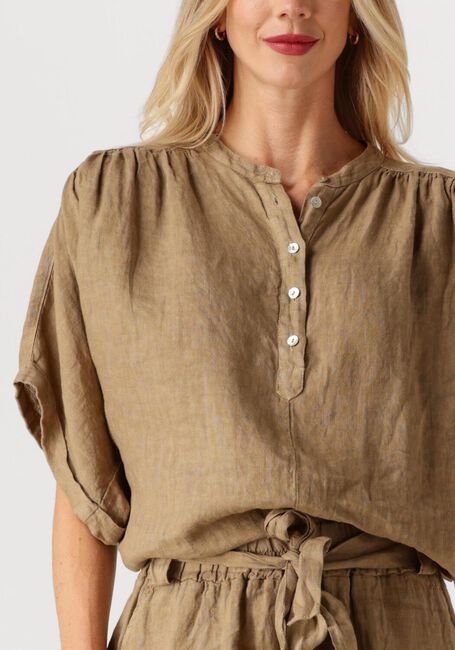 Khaki BY-BAR Blusen AXEL LINNEN BLOUSE - large