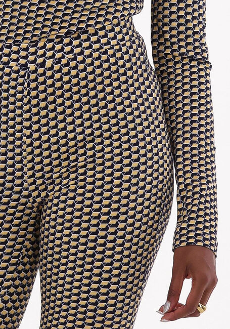 Gelbe COLOURFUL REBEL Schlaghose RETRO GEO PEACHED FLARE - large