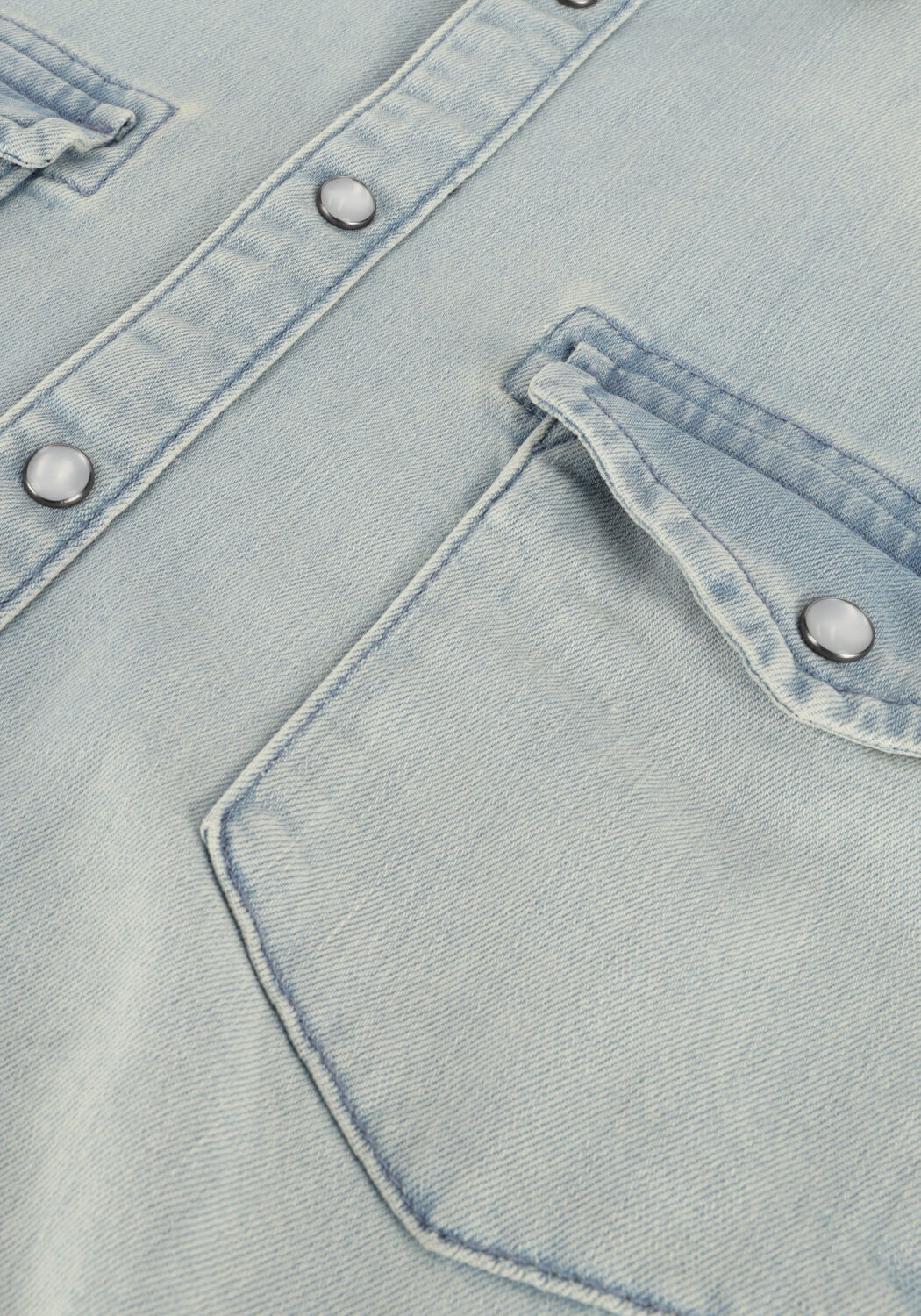 Hellblau PUREWHITE Overshirt DENIM SHIRT WITH PRESSBUTTONS AND POCKETS ON CHEST - large