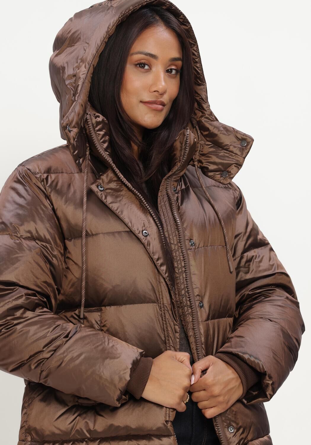 Braune MOS MOSH Wattierte Jack MMJILLY METALLIC DOWN JACKET - large