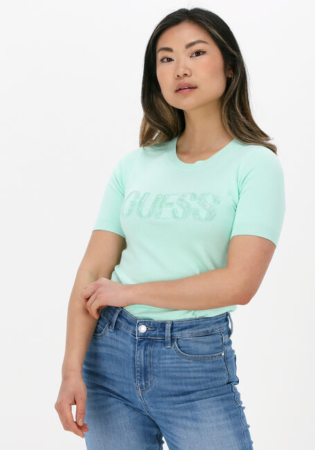 Grüne GUESS Top AMELIE RN SS SWTR - large