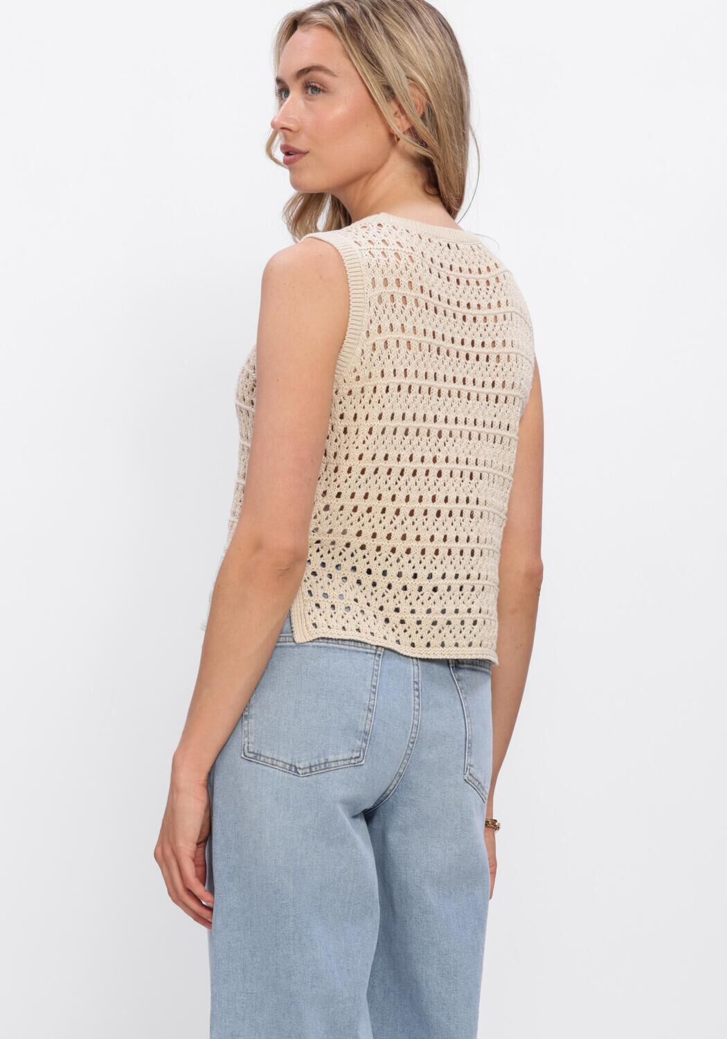 Sand MODSTR&Ouml;M Tops & T-shirts VESTERMD TOP - large