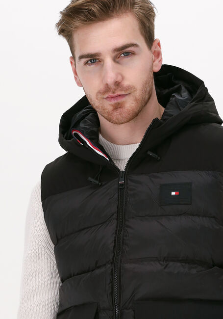 Schwarze TOMMY HILFIGER Bodywarmer MIX MEDIA VEST - large